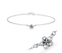 925 Sterling Silver Flower Bracelet BRS-725 